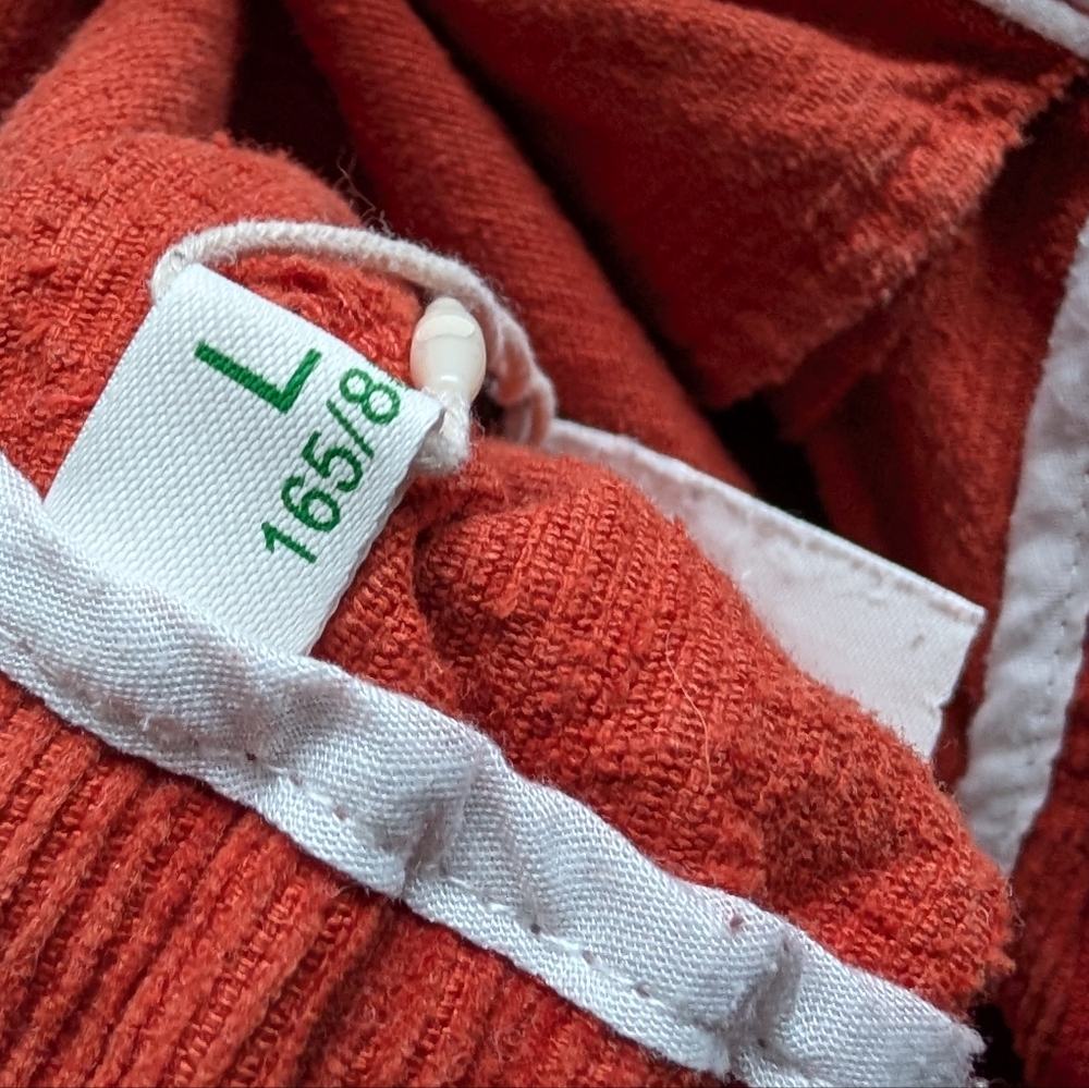Vintage-style High-waist Loose Fit Rusty Orange Corduroy Pants - Large - Picture 5 of 12